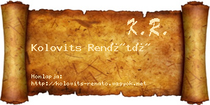 Kolovits Renátó névjegykártya